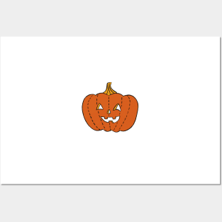 Happy Pumpkins - Beige Posters and Art